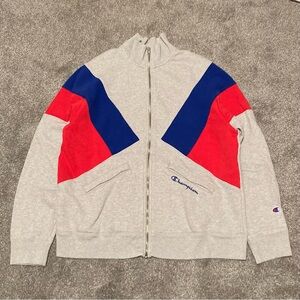 Champion Gray, Red, and Blue Sweatshirt